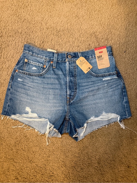 Levi's Pants - Levi's Blue Distressed High-Rise Jean Shorts